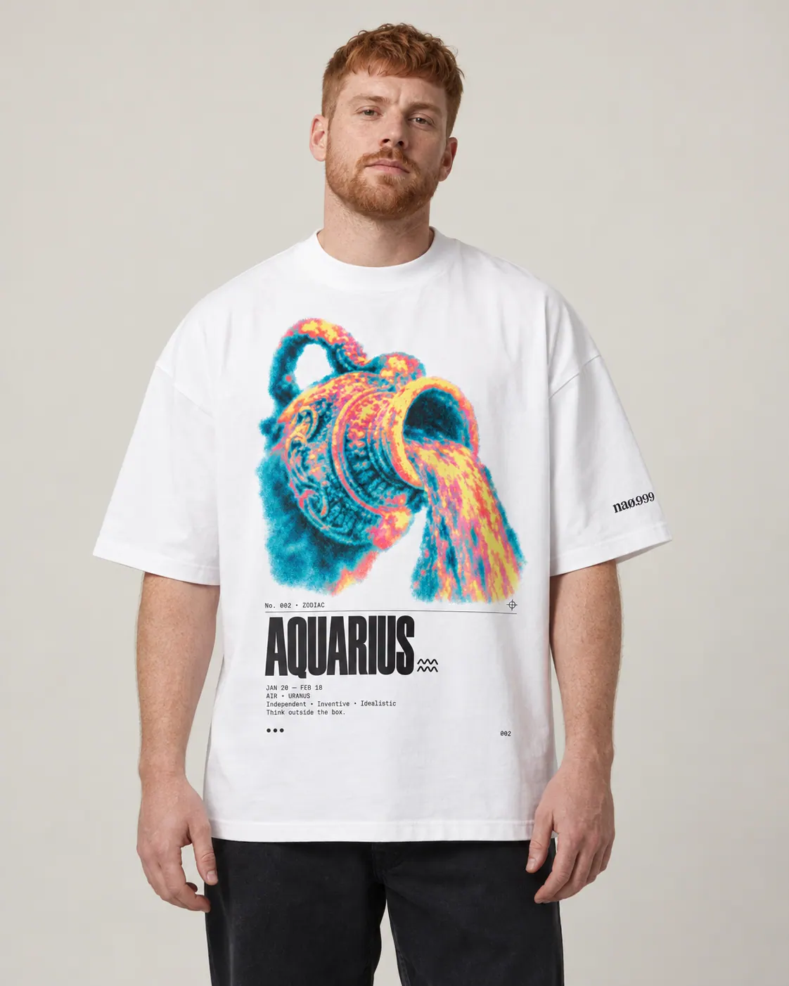 Aquarius, t-shirt blanc, porte