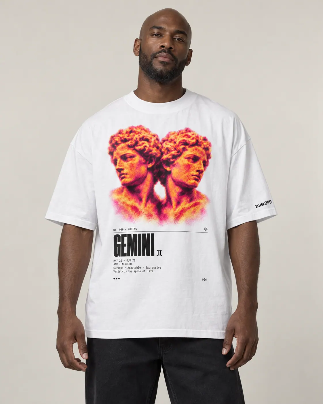 Gemini, t-shirt blanc, porte